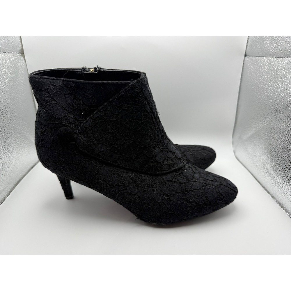 Kelly &‎ Katie Black Lace Stiletto Heel Ankle Booties Size 9.5